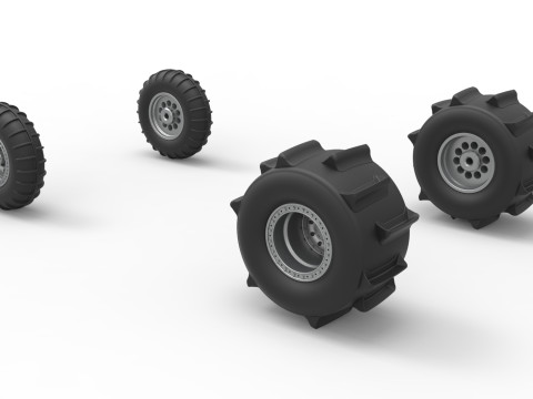 Wheel Set of Sand dragster Scale 1 to 25 3D printmodel