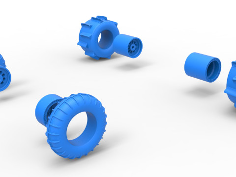 Wheel Set of Sand dragster Scale 1 to 25 3D printmodel