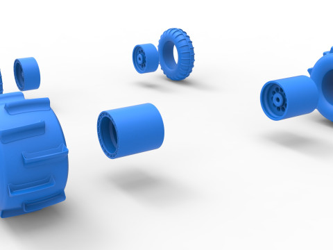 Wheel Set of Sand dragster Scale 1 to 25 3D printmodel