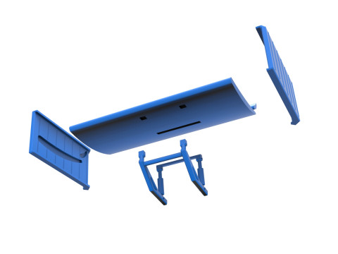 Wing of Supermodified front engine race car V3 Scale 1 to 25 3D 프린트 모델