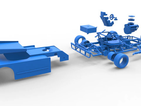 Figure 8 Modified stock car Scale 1 to 25 3D Print Model