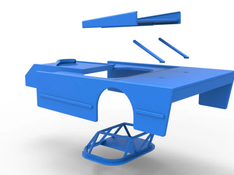 Shell of Figure 8 Modified stock car Scale 1 to 25 3D Print Model