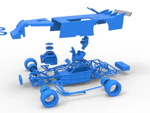 Asphalt Modified stock car Version 5 Scale 1 to 25 3D Print Model