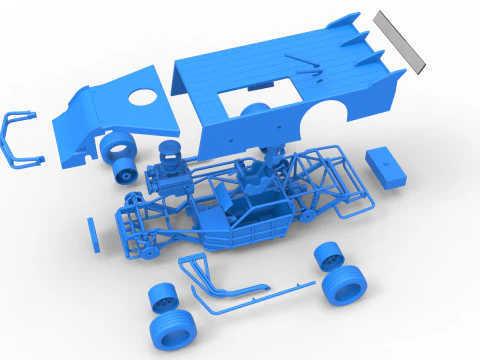 Asphalt Modified stock car Version 5 Scale 1 to 25 3D Print Model