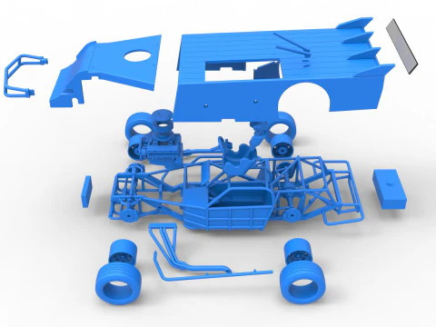 Asphalt Modified stock car Version 5 Scale 1 to 25 3D Print Model