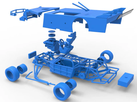 Asphalt Modified stock car Version 5 Scale 1 to 25 3D Print Model