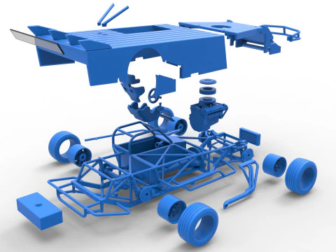 Asphalt Modified stock car Version 5 Scale 1 to 25 3D Print Model