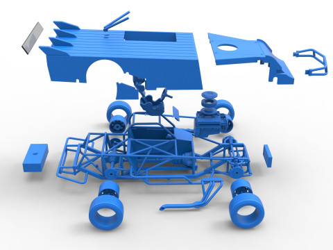 Asphalt Modified stock car Version 5 Scale 1 to 25 3D 프린트 모델