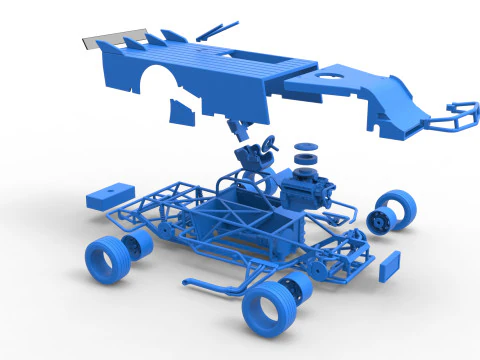 Asphalt Modified stock car Version 5 Scale 1 to 25 3D Print Model