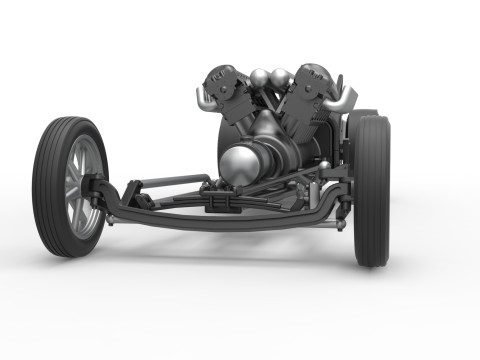 Front engine vintage dragster with V12 Scale 1 to 25 Modelo de impresión 3D