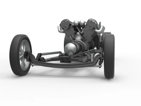 Front engine vintage dragster with V12 Scale 1 to 25 3D Print Model