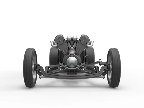 Front engine vintage dragster with V12 Scale 1 to 25 3D Print Model