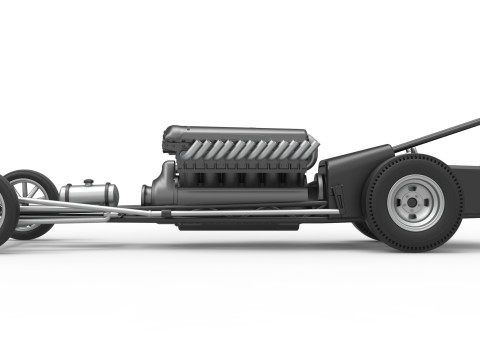 Front engine vintage dragster with V12 Scale 1 to 25 Modelo de impresión 3D