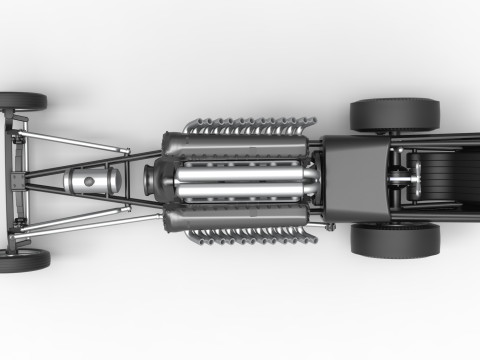 Front engine vintage dragster with V12 Scale 1 to 25 Modelo de impresión 3D