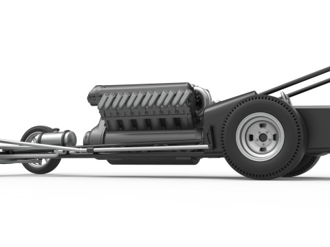 Front engine vintage dragster with V12 Scale 1 to 25 Modelo de impresión 3D
