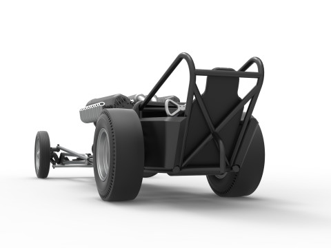 Front engine vintage dragster with V12 Scale 1 to 25 Modelo de impresión 3D