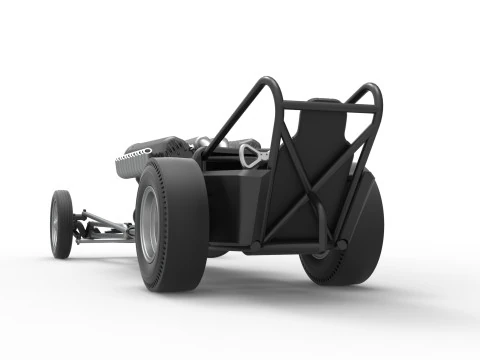 Front engine vintage dragster with V12 Scale 1 to 25 3D Print Model