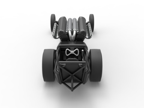 Front engine vintage dragster with V12 Scale 1 to 25 Modelo de impresión 3D