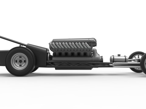 Front engine vintage dragster with V12 Scale 1 to 25 Modelo de impresión 3D