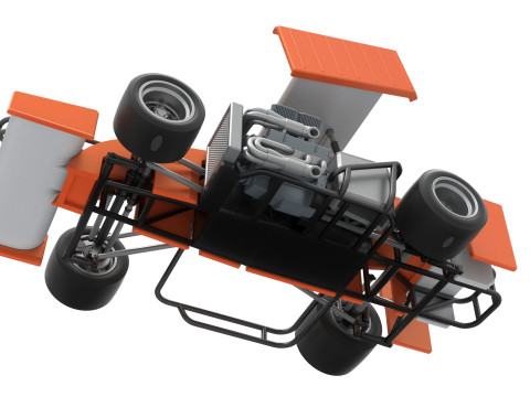 Supermodified front engine Winged race car V3 Scale 1 to 25 Modelo de impresión 3D
