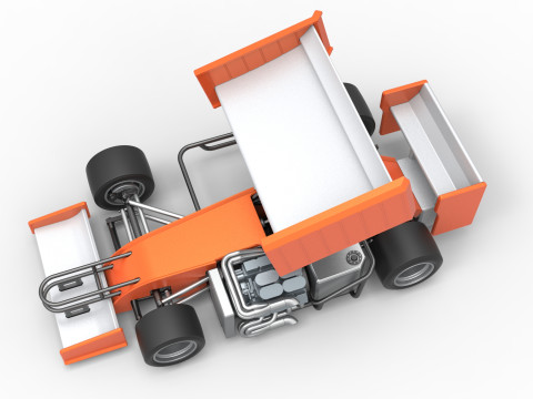 Supermodified front engine Winged race car V3 Scale 1 to 25 Modelo de impresión 3D