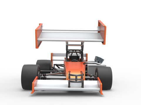Supermodified front engine Winged race car V3 Scale 1 to 25 Modelo de impresión 3D