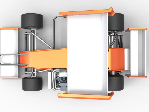 Supermodified front engine Winged race car V3 Scale 1 to 25 3D Print Model