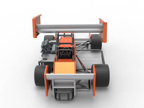 Supermodified front engine Winged race car V3 Scale 1 to 25 Modelo de impresión 3D