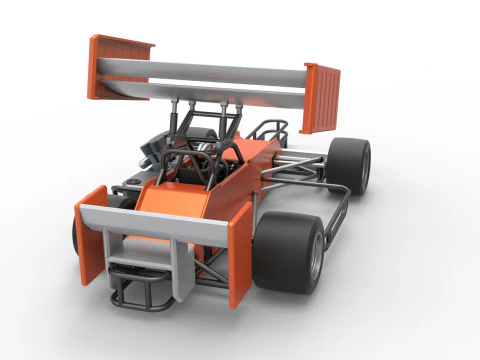 Supermodified front engine Winged race car V3 Scale 1 to 25 3D Print Model