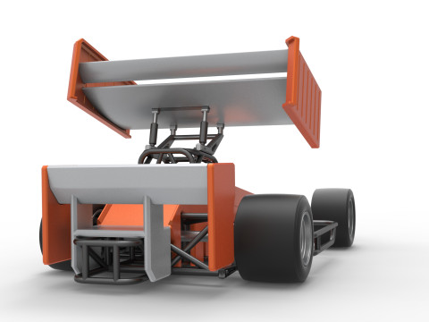 Supermodified front engine Winged race car V3 Scale 1 to 25 Modelo de impresión 3D