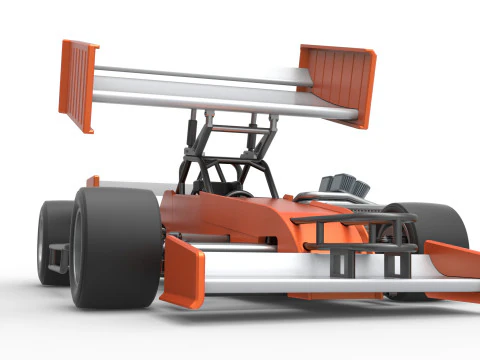 Supermodified front engine Winged race car V3 Scale 1 to 25 3D Print Model