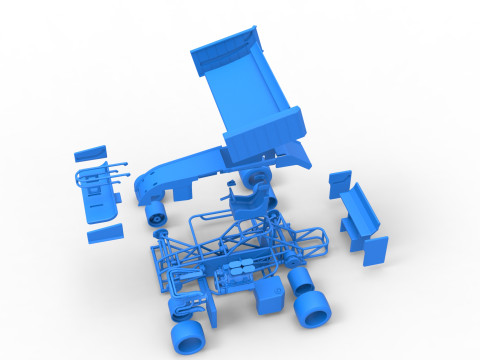 Supermodified front engine Winged race car V3 Scale 1 to 25 Modelo de impresión 3D