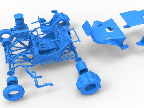 Sand dragster 4x4 Scale 1 to 25 3D Baskı Modeli