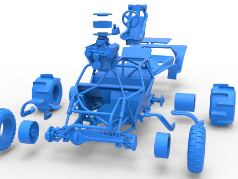Sand dragster 4x4 Scale 1 to 25 3D Baskı Modeli