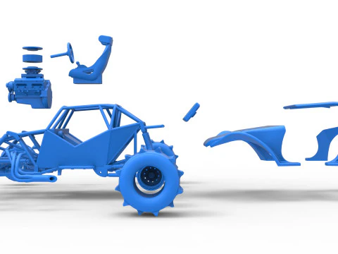 Sand dragster 4x4 Scale 1 to 25 3D Print Model