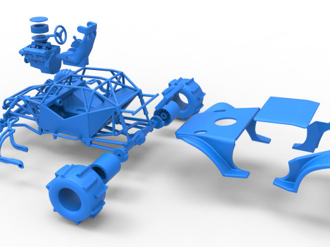Sand dragster 4x4 Scale 1 to 25 3D Baskı Modeli