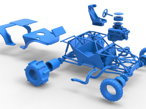Sand dragster 4x4 Scale 1 to 25 3D Baskı Modeli