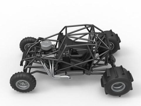Sand dragster 4x4 Base Scale 1 to 25 3D Print Model