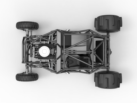 Sand dragster 4x4 Base Scale 1 to 25 3D Print Model