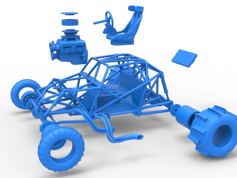 Sand dragster 4x4 Base Scale 1 to 25 3D Print Model