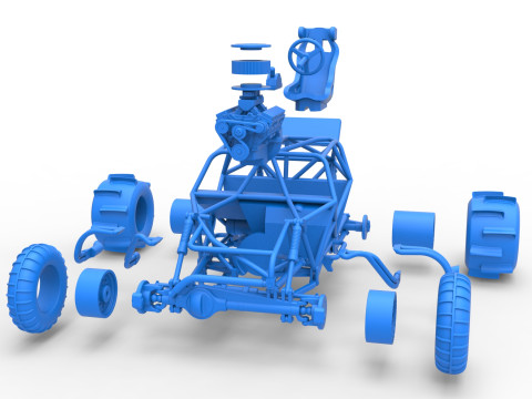 Sand dragster 4x4 Base Scale 1 to 25 3D Print Model