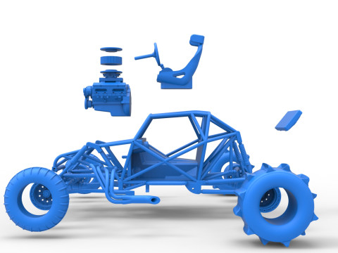 Sand dragster 4x4 Base Scale 1 to 25 3D Print Model