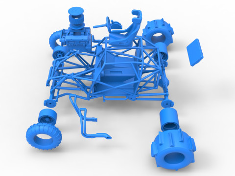 Sand dragster 4x4 Base Scale 1 to 25 3D Print Model