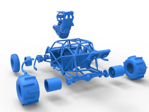 Sand dragster 4x4 Base Scale 1 to 25 3D Print Model