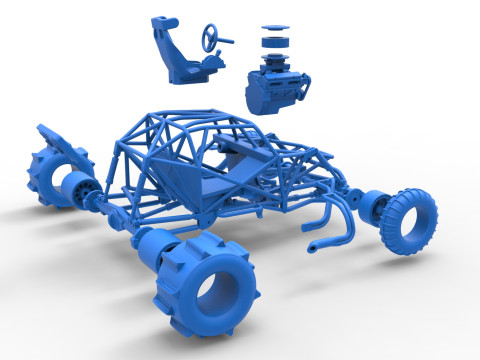 Sand dragster 4x4 Base Scale 1 to 25 3D Print Model