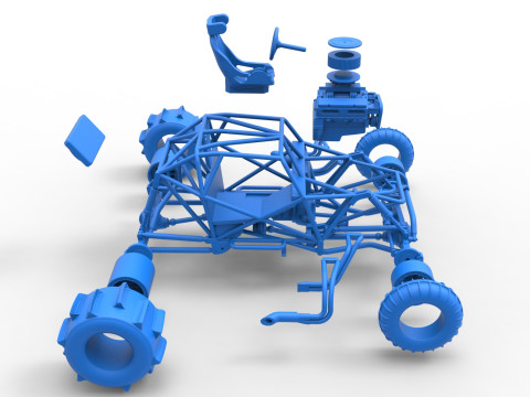 Sand dragster 4x4 Base Scale 1 to 25 3D Print Model