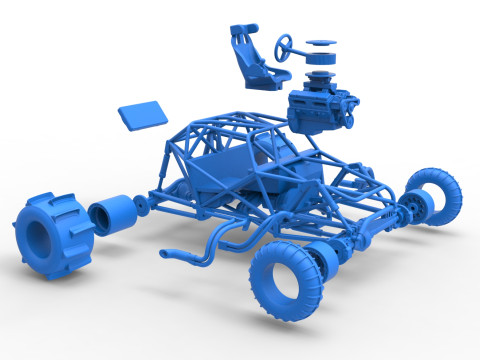Sand dragster 4x4 Base Scale 1 to 25 3D Print Model