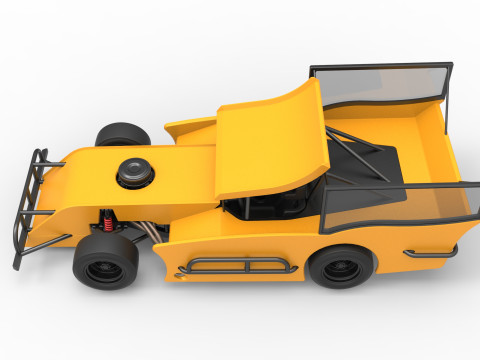 Outlaw Figure 8 Modified stock car Version 2 Scale 1 to 25 3D Print Model