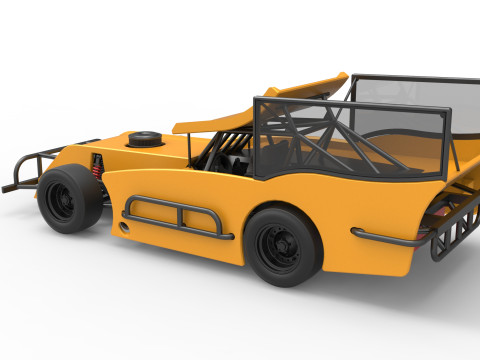 Outlaw Figure 8 Modified stock car Version 2 Scale 1 to 25 3D Print Model