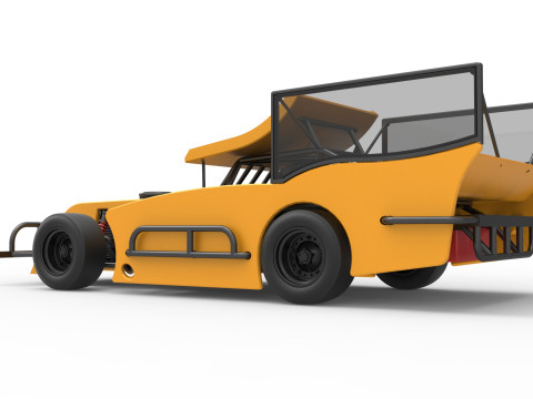 Outlaw Figure 8 Modified stock car Version 2 Scale 1 to 25 3D Print Model